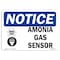 Signmission OSHA Notice Sign, 7" Height, 10" Width, Aluminum, Ammonia Gas Sensor Sign With Symbol, Landscape OS-NS-A-710-L-10145 - alternate 1